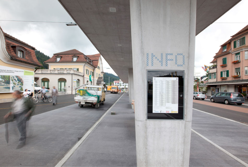 停车场图形设计及指示系统AREAL & PARKING WATTWIL SÜD © feinform