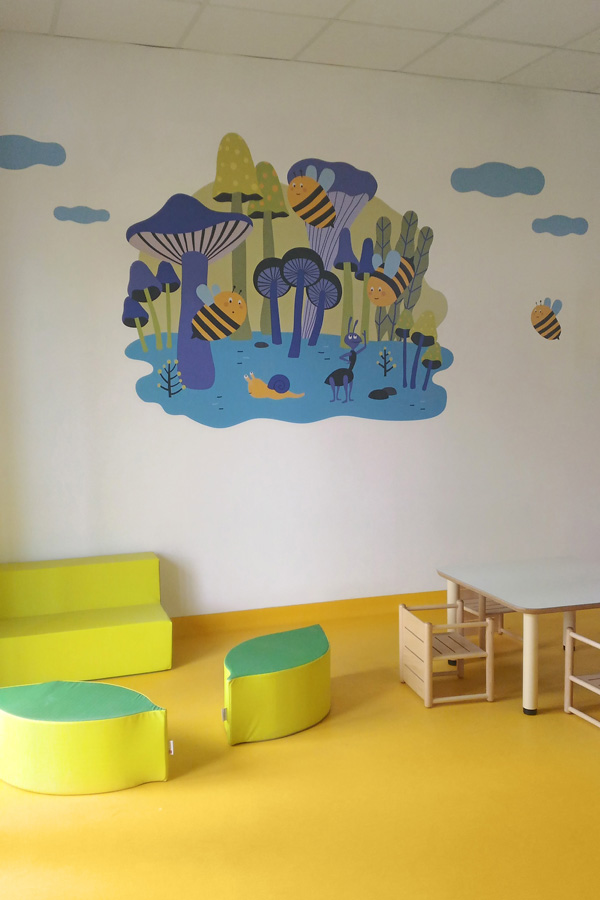 蜜蜂幼儿园环境装饰设计@silviabettini