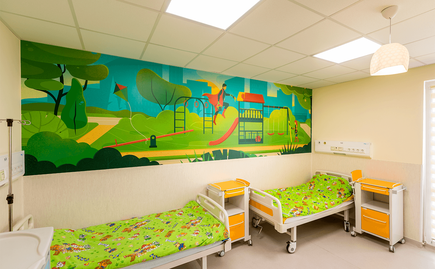 Pirogov 儿童病房环境图形设计©FourPlus Studio